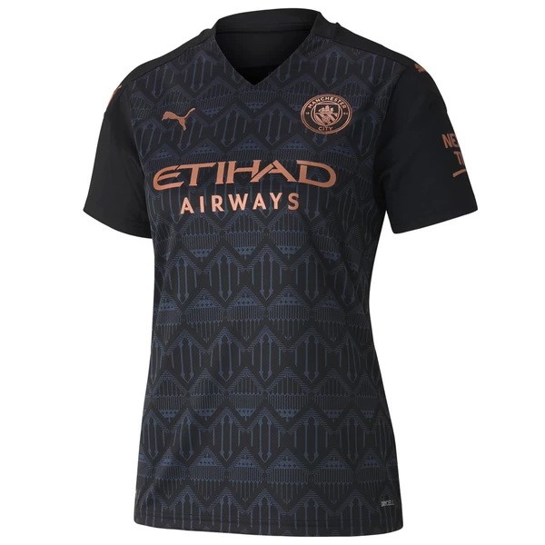 Camiseta Manchester City Segunda Equipación Mujer 2020-2021 Negro